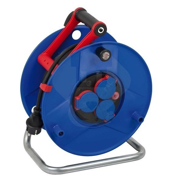Electraline 49232 Kabelhaspel met universeel stopcontact geschikt voor tuingereedschap warmtebescherming 25 m kabeldoorsnede 3 G1,5 mm²